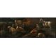 In the manner of Phillipp Peter Roos Oil on canvas Shepherd and his dog with his sheep and goat - Image 1 of 4