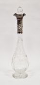 Victorian silver mounted cut glass decanter and stopper, Birmingham 1900, William Hutton & Sons,