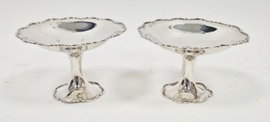 Pair of George V silver pedestal bon bon dishes, Birmingham 1929, William Hutton & Sons Ltd, of