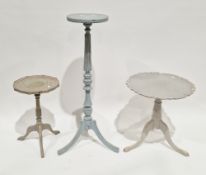 Collection of five items of painted furniture including two torcheres, the tallest 118cm high,