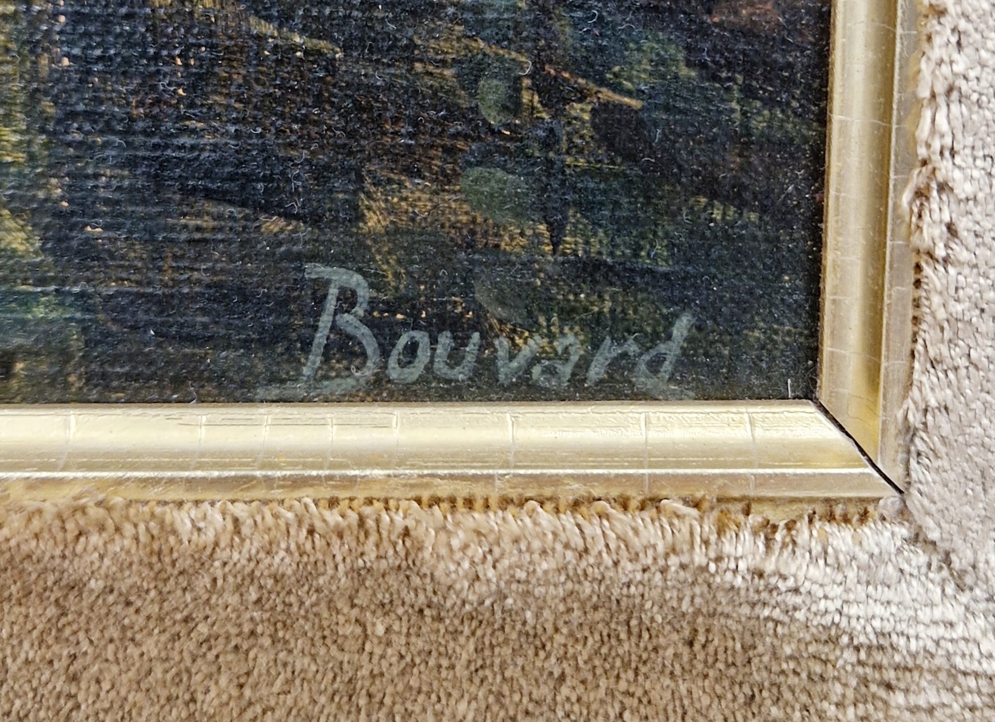 Noel Bouvard (1912-1975) Oil on canvas 'Venice' - Venetian canal scene with gondolier in foreground, - Image 3 of 20