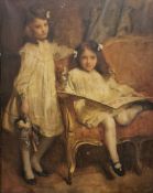Laurence Koe (British, active 1888-1904) Oil on canvas Large full length portrait of two young