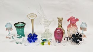 Collection of early to late 20th century glass including a Scottish Vasart green and black
