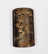 19th century Japanese gold lacquered six-section inro, decorated with birds in flight and perched