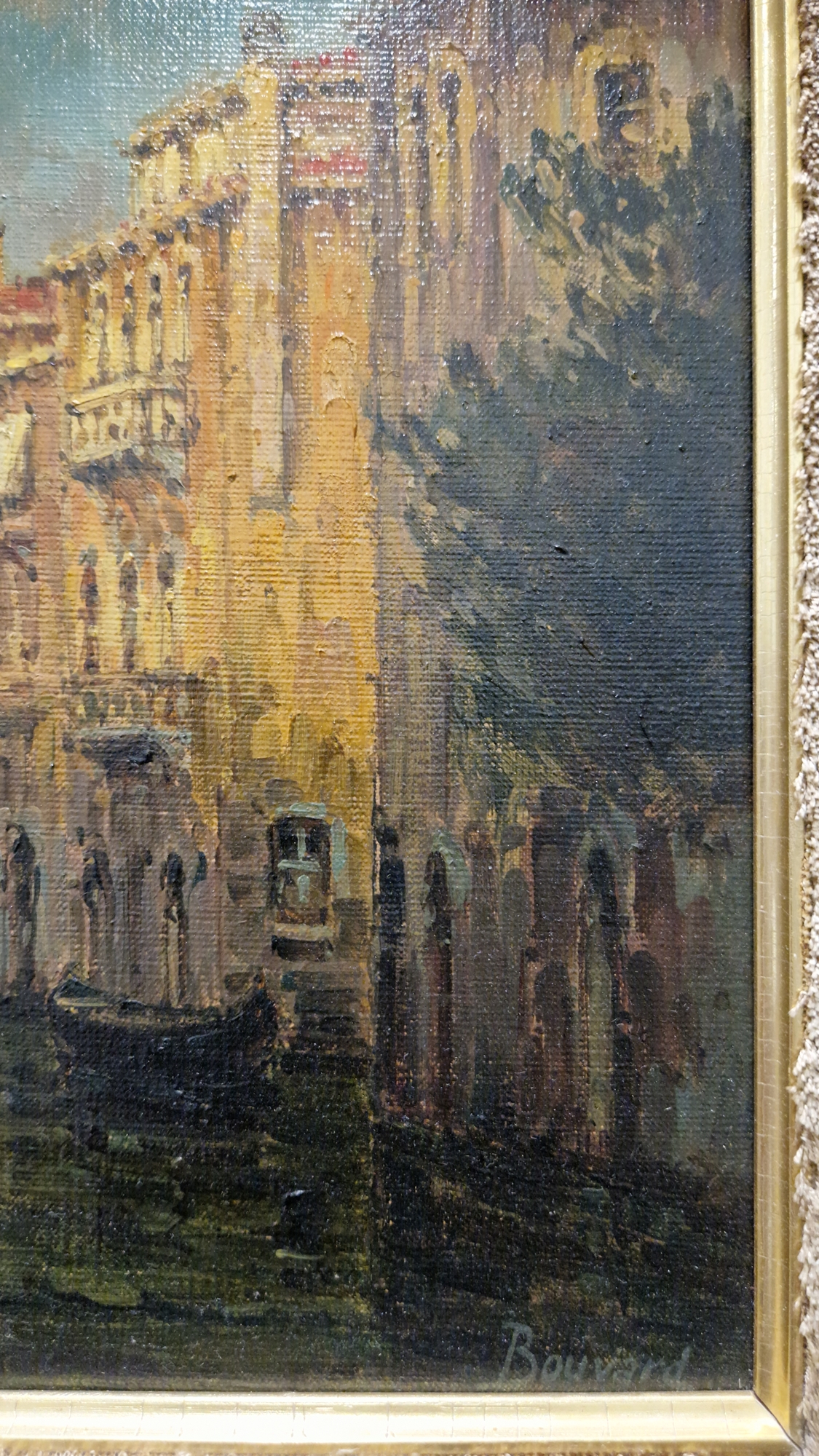 Noel Bouvard (1912-1975) Oil on canvas 'Venice' - Venetian canal scene with gondolier in foreground, - Image 6 of 20