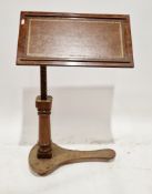 19th century walnut adjustable reading table, the rectangular top with brown leather inset panel, on