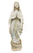Terracotta sculpture of The Virgin Mary, Our Lady of Lourdes, 105cm high