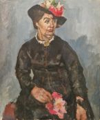 Attributed to Stephen Anthony Audsley (mid-20th century) Oil on canvas Portrait of a seated lady,