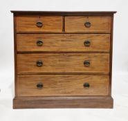Edwardian mahogany chest of drawers with satinwood and ebony string inlay, the rectangular top