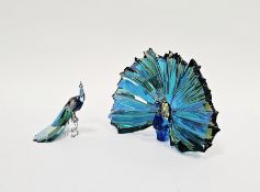 Swarovski crystal coloured glass Arya peacock 5063694 (SCS annual edition 2015), 11cm high