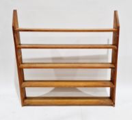 Pine five-shelf open bookcase, 121cm high x 123cm wide x 19cm deep