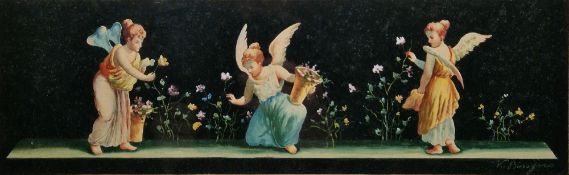 Vincenzo Bisogno (Italian, 1866-1933) Watercolour and gouache Classical frieze depicting three