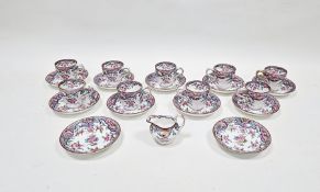 Minton porcelain part breakfast set, 19th century, impressed marks, printed retailer's marks for