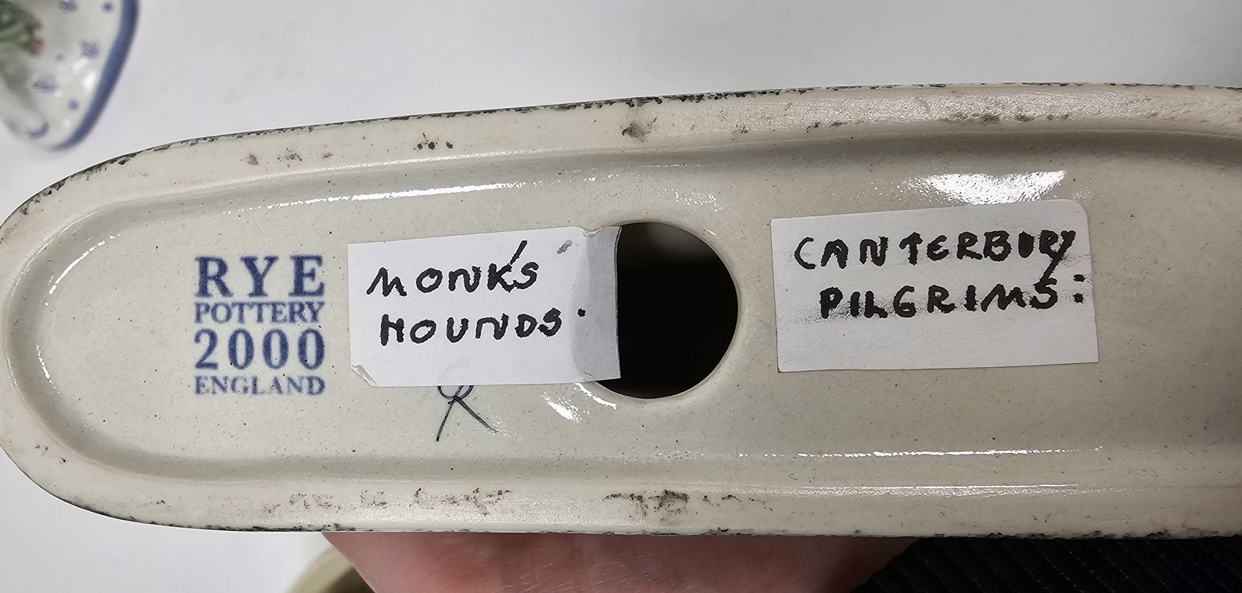 Rye Pottery group of the Monk's Hounds, The Wife of Bath and the Friar from the Canterbury Tales - Image 3 of 4