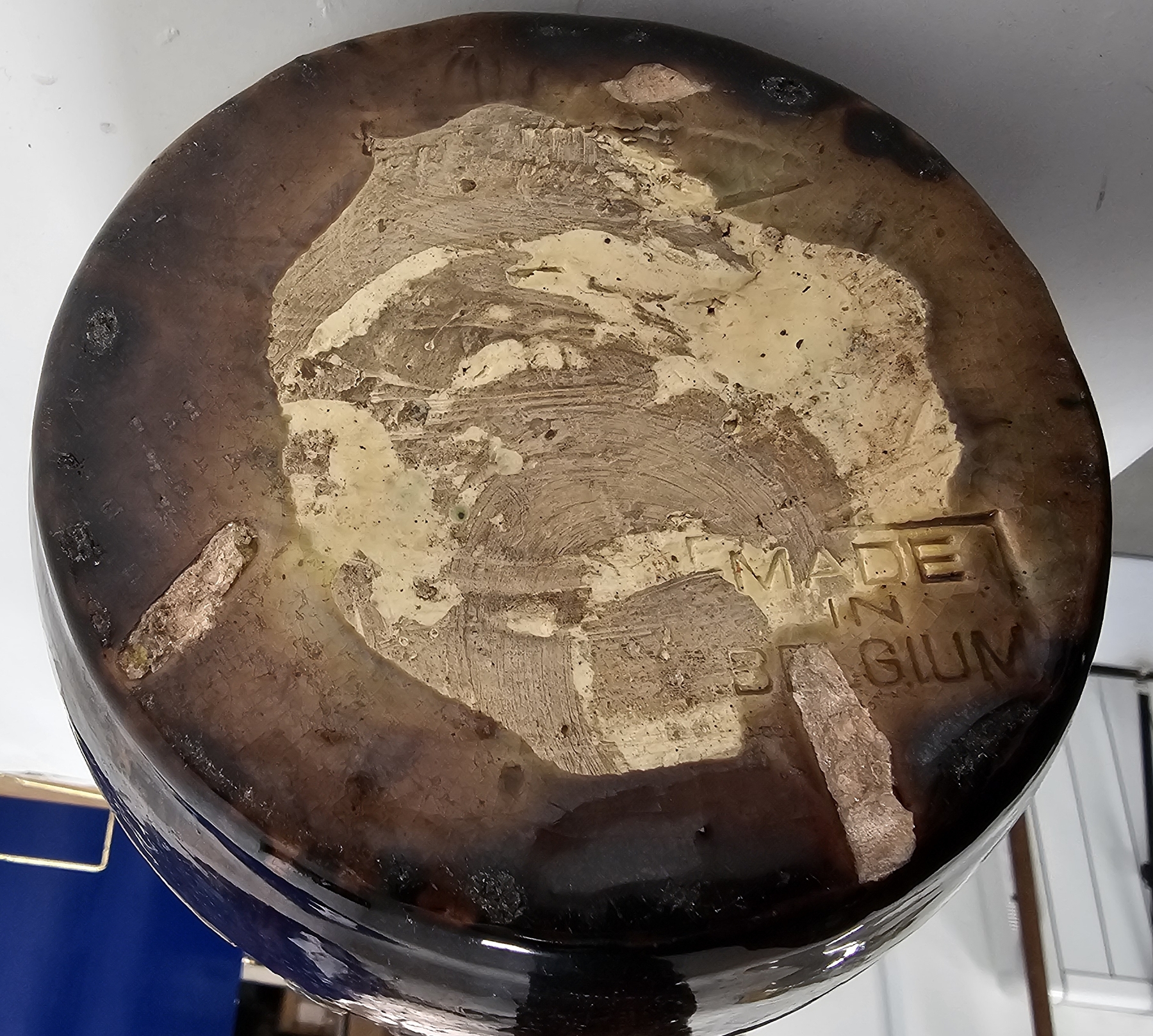 Belgian Art Deco pottery tall tapering oviform vase with flared neck, impressed Made in Belgium to - Image 4 of 4