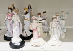 Five Coalport for Compton & Woodhouse limited edition figures including Helen of Troy, Cleopatra,