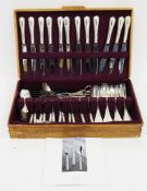 Christofle silver plated canteen of cutlery, Marly pattern, comprising 12 knives, 12 dinner forks,
