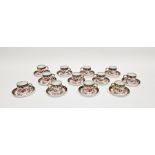 Royal Crown Derby bone china imari pattern part coffee service, circa 1890, printed iron-red