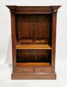 Hardwood bookcase in the Regency manner, having a moulded top, reeded column sides, single
