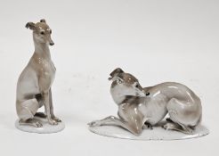 Two Rosenthal porcelain models of whippets/greyhounds, modelled by Theodor Karner, the first