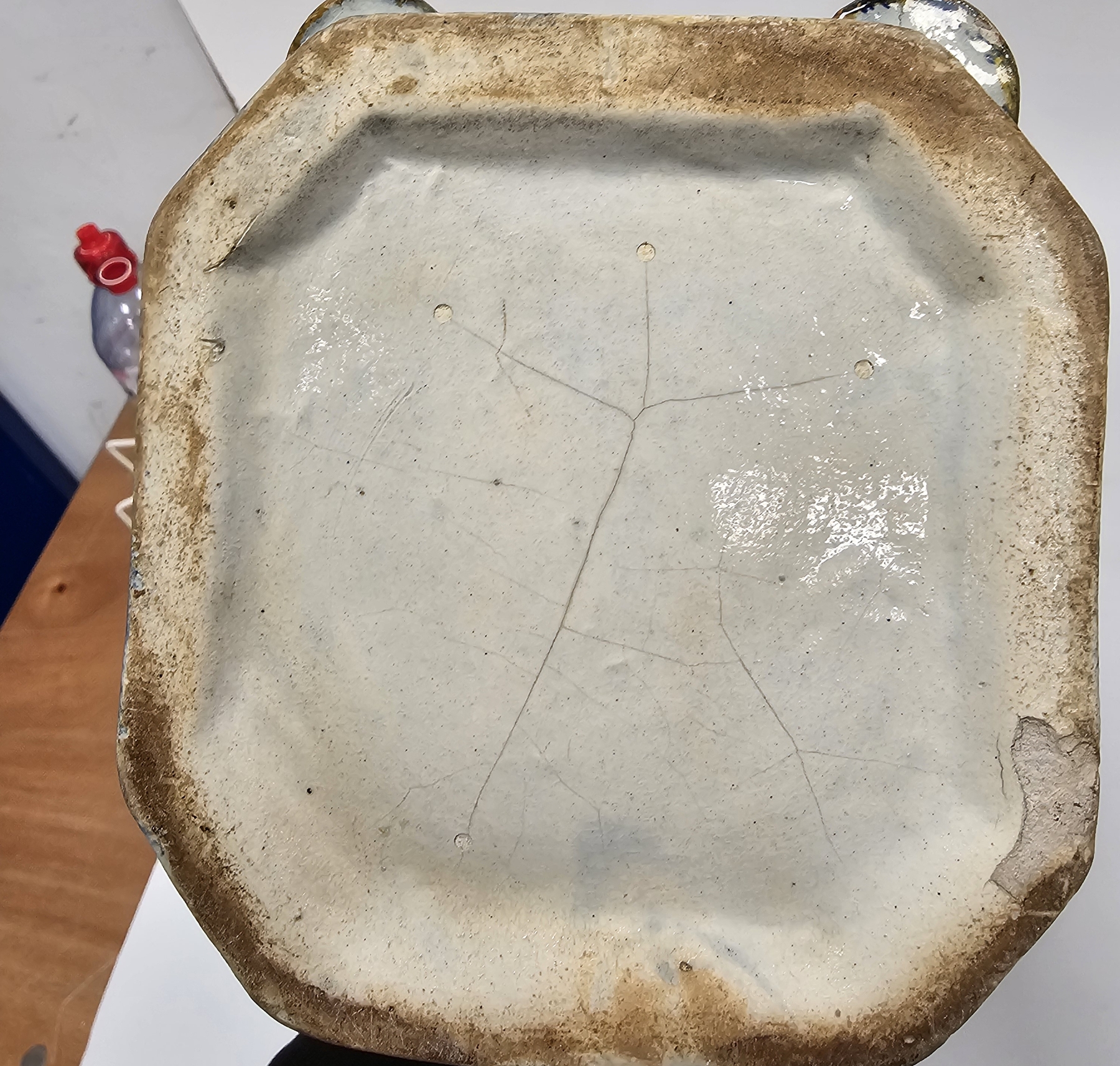 English Prattware Toby jug and cover, circa 1820, modelled seated holding a jug of foaming ale - Image 4 of 10