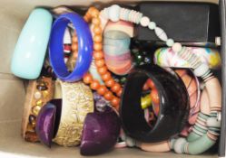 Collection of costume jewellery including silver cross pendant on silver chain, necklaces, beads,