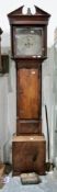 19th century eight-day longcase clock with 13-inch square brass dial marked Hugh Isaac, Llangwyllog,