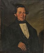 R. Morris (19th century) Oil on canvas Half-length portrait of a gentleman, signed and dated 1852