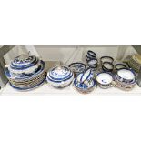 Booths Real Old Willow pattern blue and white transfer-printed part part dinner- service, 20th