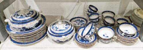 Booths Real Old Willow pattern blue and white transfer-printed part part dinner- service, 20th