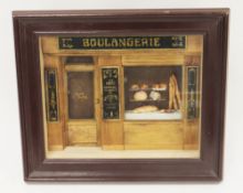 20th century diorama of a French Boulangerie shop front by French Miniaturist John Jacques