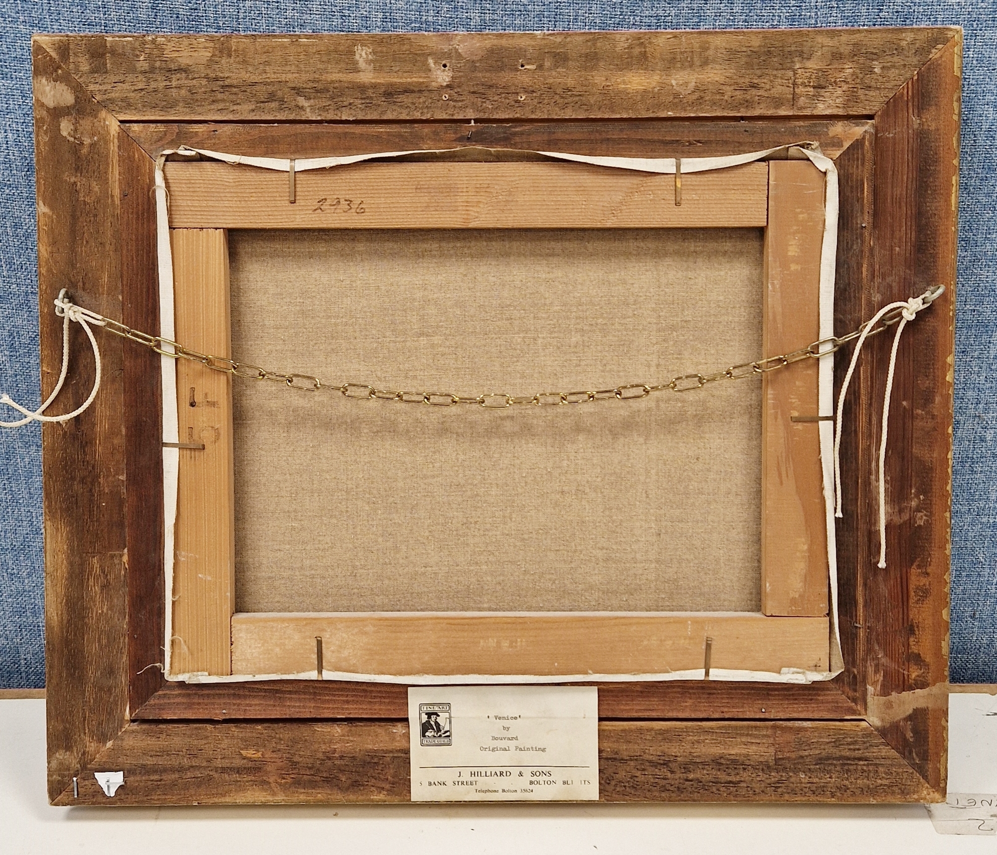 Noel Bouvard (1912-1975) Oil on canvas 'Venice' - Venetian canal scene with gondolier in foreground, - Image 14 of 20