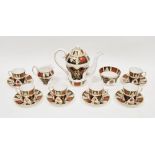 Abbeydale bone china Imari chrysanthemum pattern part coffee service, printed red marks, comprising: