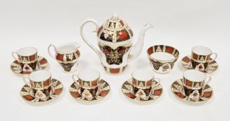 Abbeydale bone china Imari chrysanthemum pattern part coffee service, printed red marks, comprising: