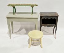 19th century French-style painted side table with drawer to end, on cabriole legs, 67cm high x