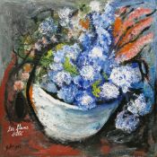 Michael John Bolan (1939-1995) Mixed media on hessian 