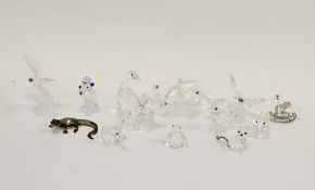 Collection of approximately 24 mainly Swarovski crystal glass animals and ornaments including