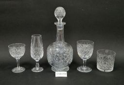 Thomas Webb cut glass set in the Wellington pattern comprising two decanters with stoppers, ten