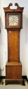 18th century mahogany longcase clock with 8-days movement, 11 inch square brass dial, seconds