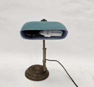 Early to mid-20th century brass angle desk lamp by GEC (General Electric Company), with Wedgwood