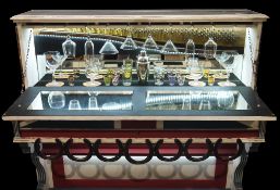 E F Allen & Sons piano converted to a cocktail bar, the exterior painted with a Union Jack design,