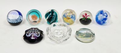 Collection of glass paperweights including boxed Caithness ' Concorde celebration ' limited