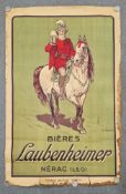 Early 20th century French advertising poster for Bieres Laubenheimer, a French beer from Nerac,
