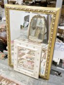 Modern gilt-effect framed bevel edged mirror, 71cm x 102cm