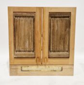 LOT WITHDRAWN Oak cabinet, the two doors with linenfold carved panels, opening to three shelves,