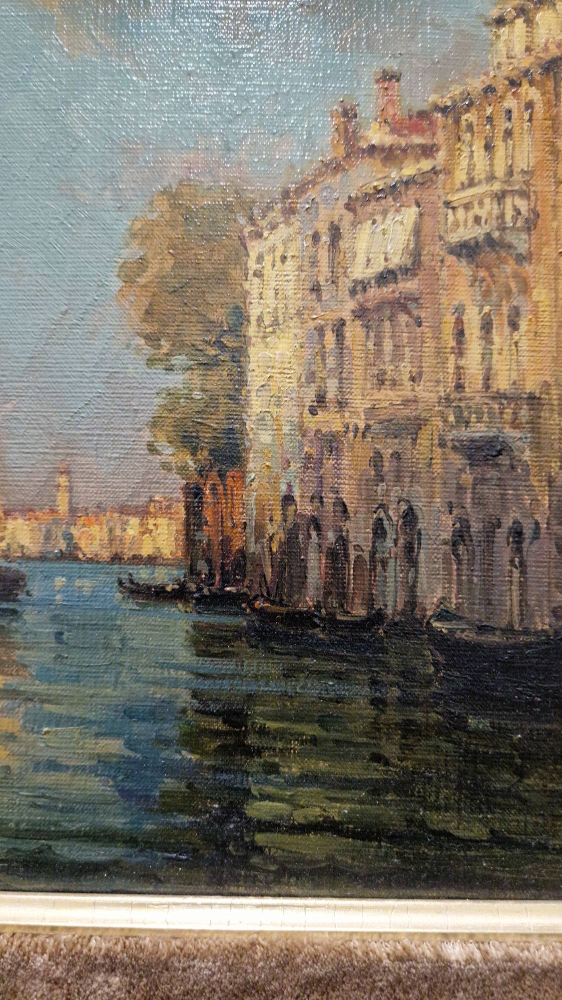 Noel Bouvard (1912-1975) Oil on canvas 'Venice' - Venetian canal scene with gondolier in foreground, - Image 18 of 20