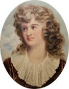 Late 19th/early 20th century school Watercolour Portrait of a young woman, framed and glazed,