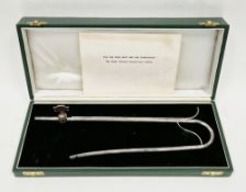 Silver wine syphon, London 1987, William Comyns & Sons Ltd, of typical U shape, fitted in ' The Hugh