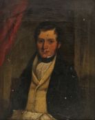 B. Hubbard (act.c.1839-1864) Oil on canvas Half-length portrait of a gentleman, inscribed and