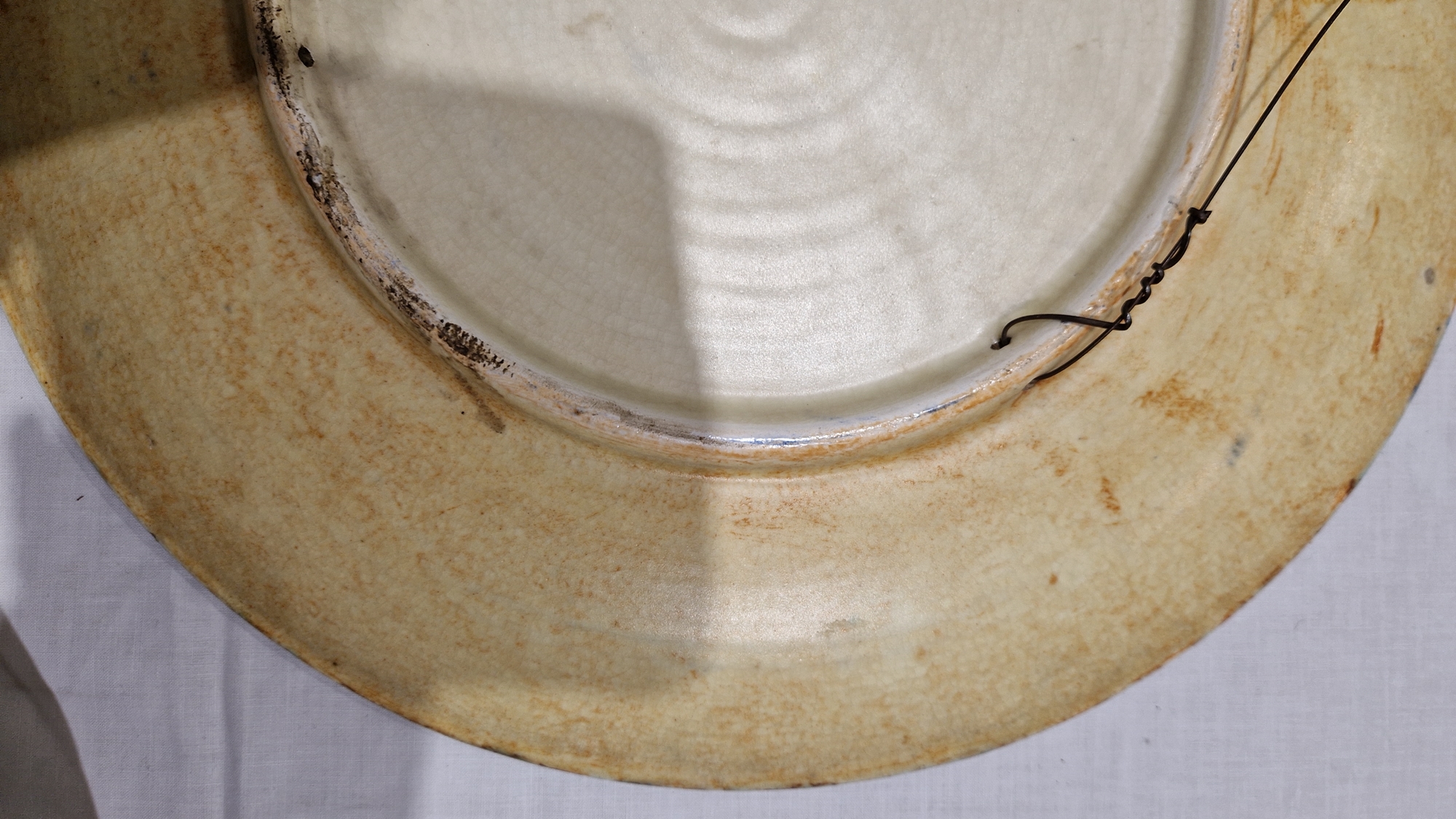 English pottery Art Deco charger, probably by Charlotte Rhead, indistinct blue marks to reverse, - Image 11 of 14